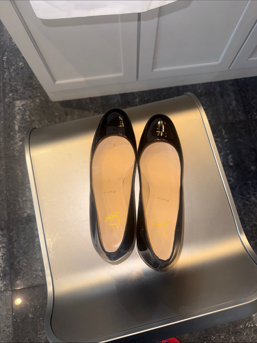 Christian Louboutin Miss Sab 55 Black Patent Leather Mid Block pumps - Picture 5 of 12